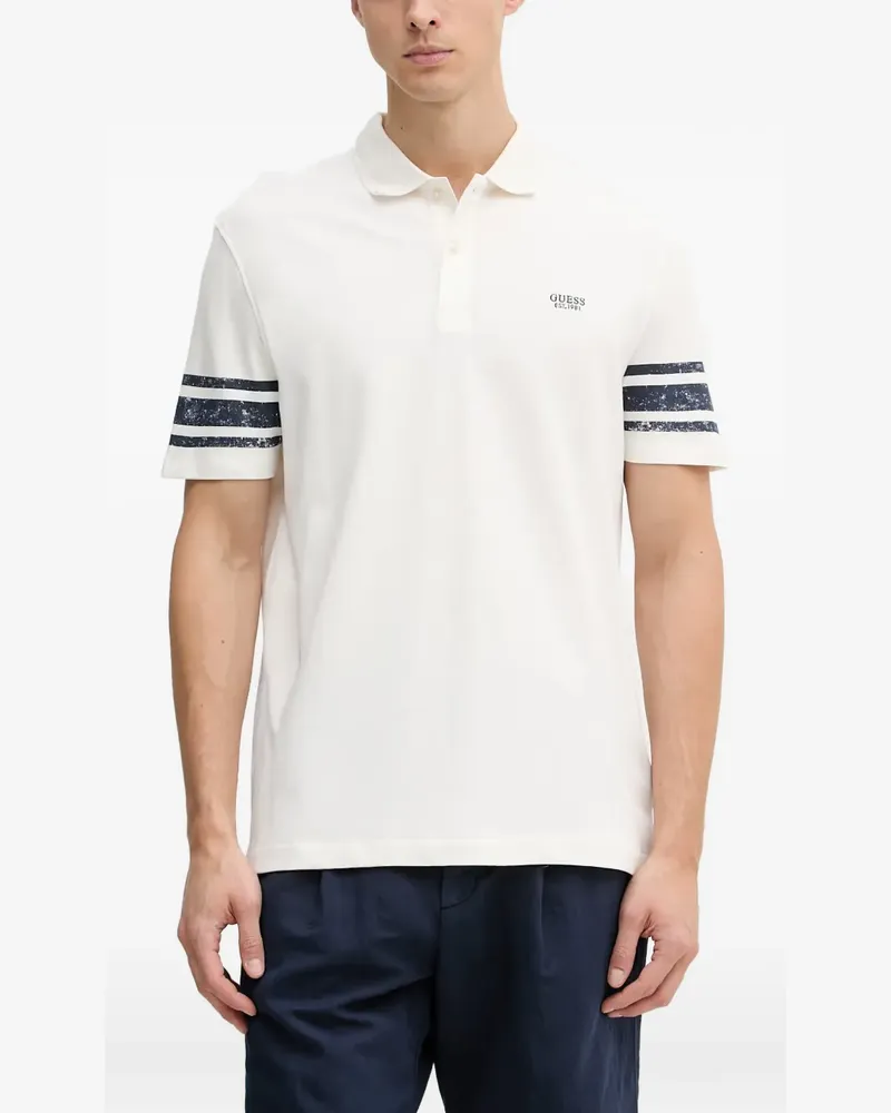 Guess Poloshirt mit Logo-Stickerei - Weiß Weiß