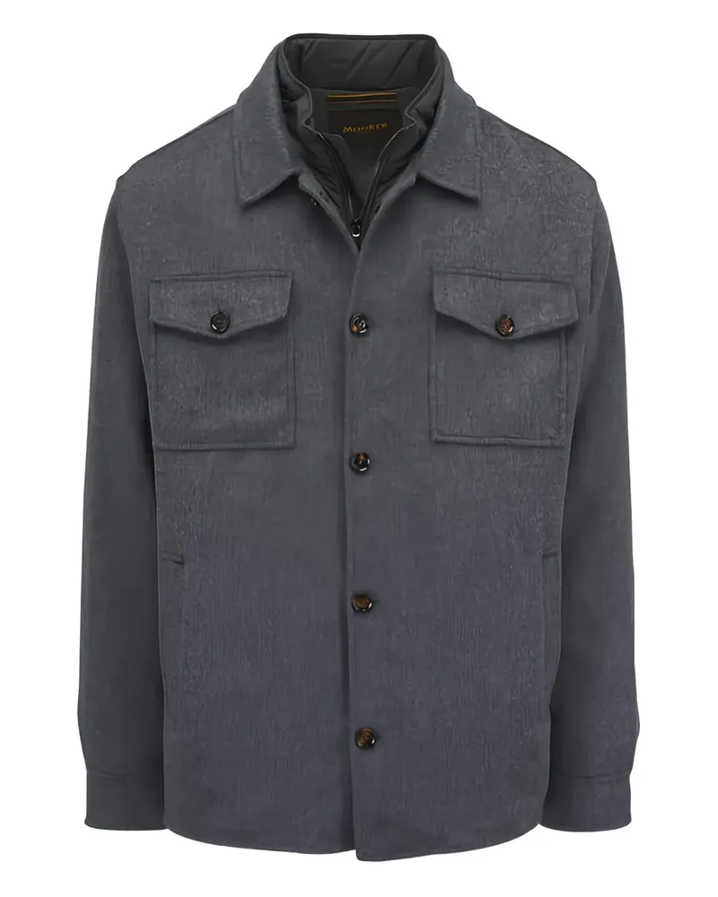 MOORER Hemdjacke mit Brusttasche - Grau Grau