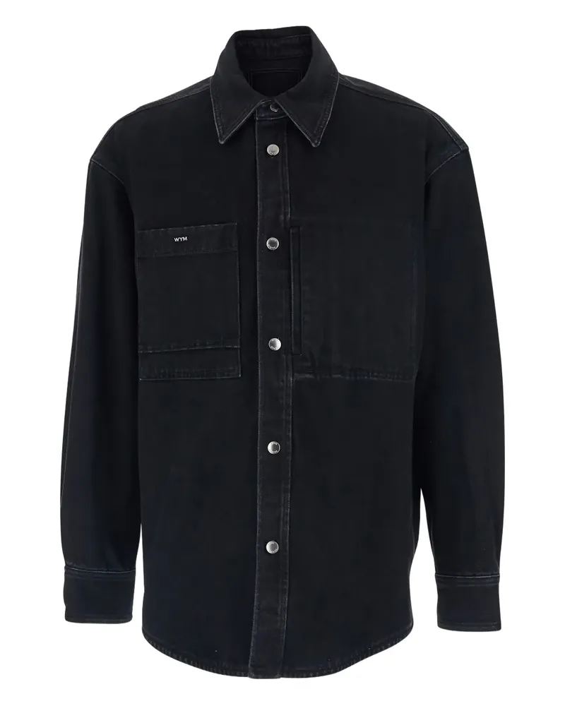 Wooyoungmi Jeanshemd mit City-Print - Schwarz Schwarz