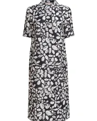 Marni Midi-Hemdkleid mit Blumen-Print Schwarz