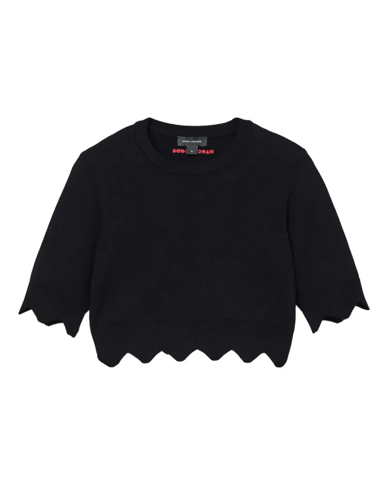 Marc Jacobs scalloped-edge cropped top - Schwarz Schwarz