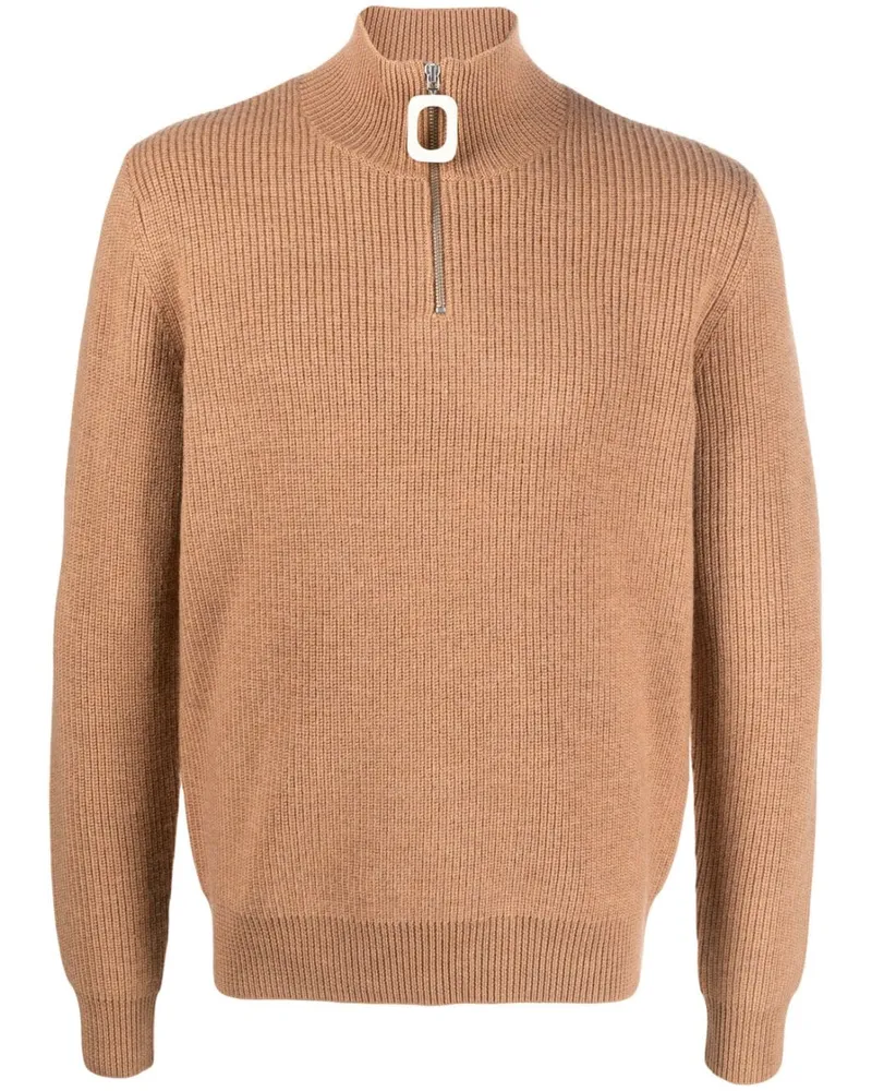 J.W.Anderson Gerippter Pullover mit Reißverschluss - Braun Braun