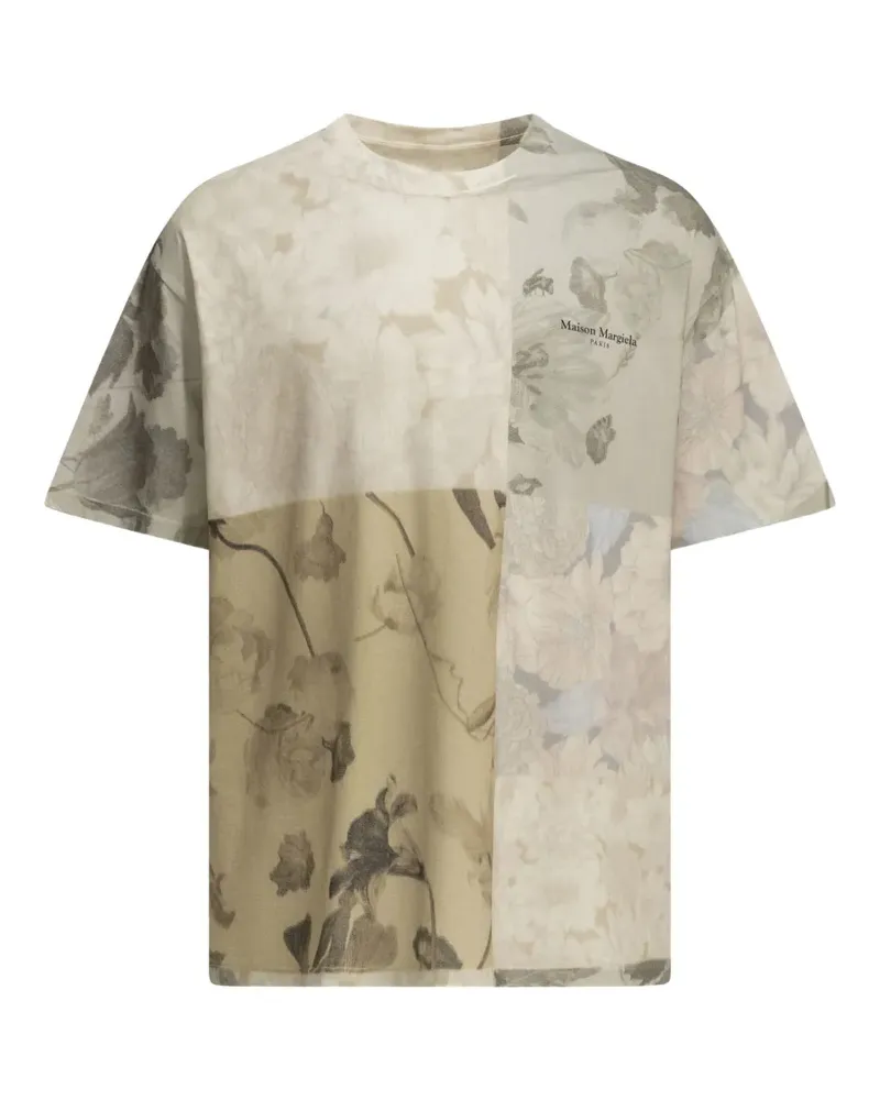 Maison Margiela floral-print crew-neck T-shirt - Nude Nude