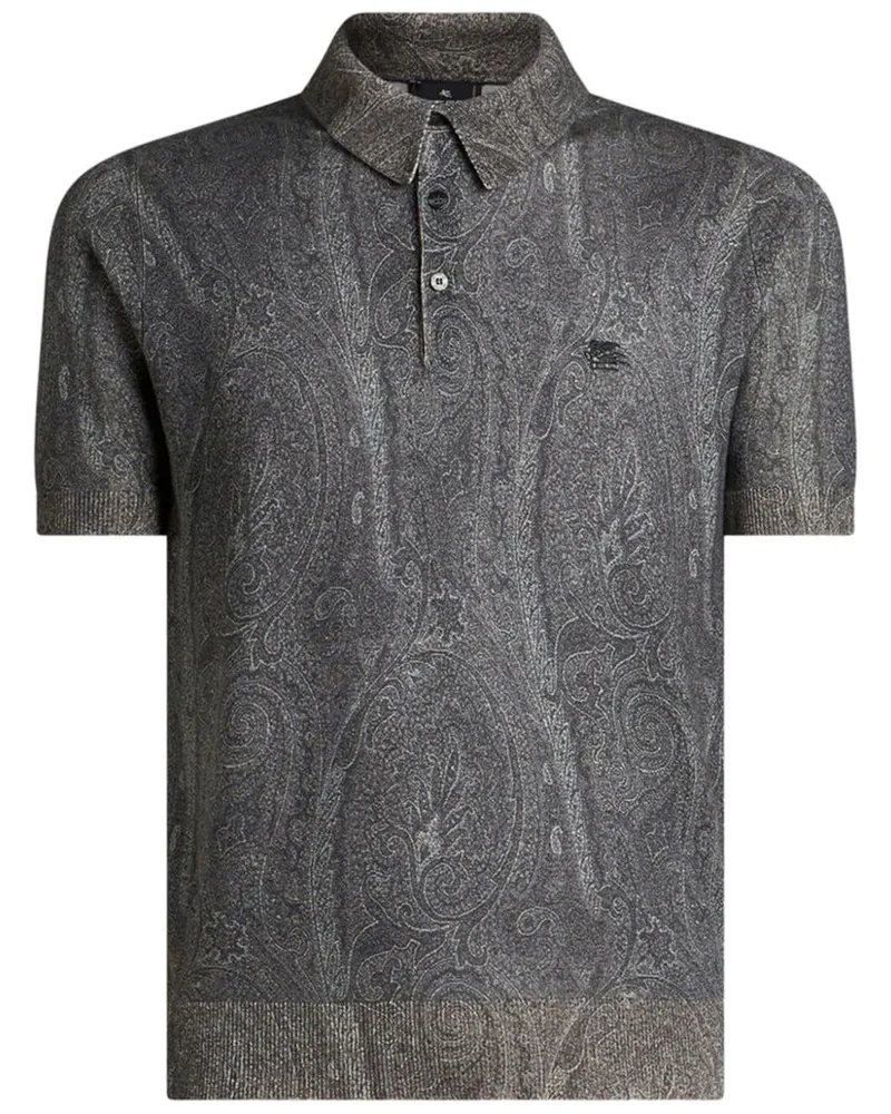 Etro Poloshirt mit Paisley-Print - Schwarz Schwarz