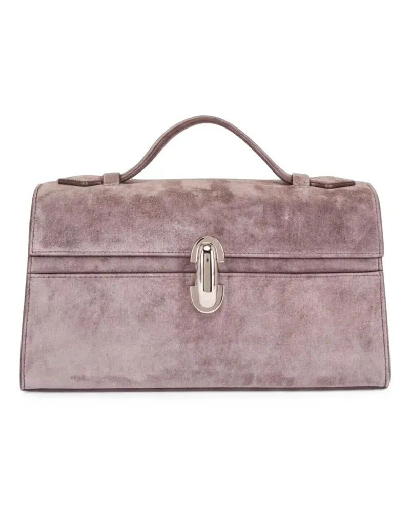 SAVETTE Tote Bag aus Wildleder mit Henkel - Violett Violett