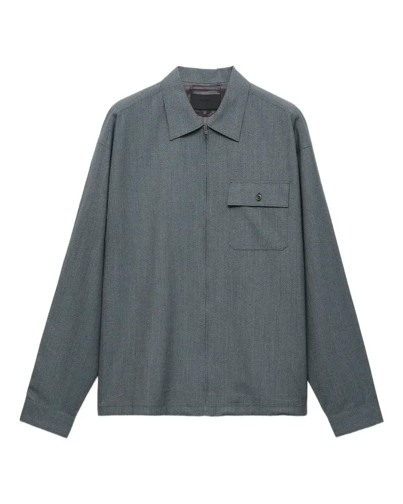 Prada wool zipper shirt - Blau Blau
