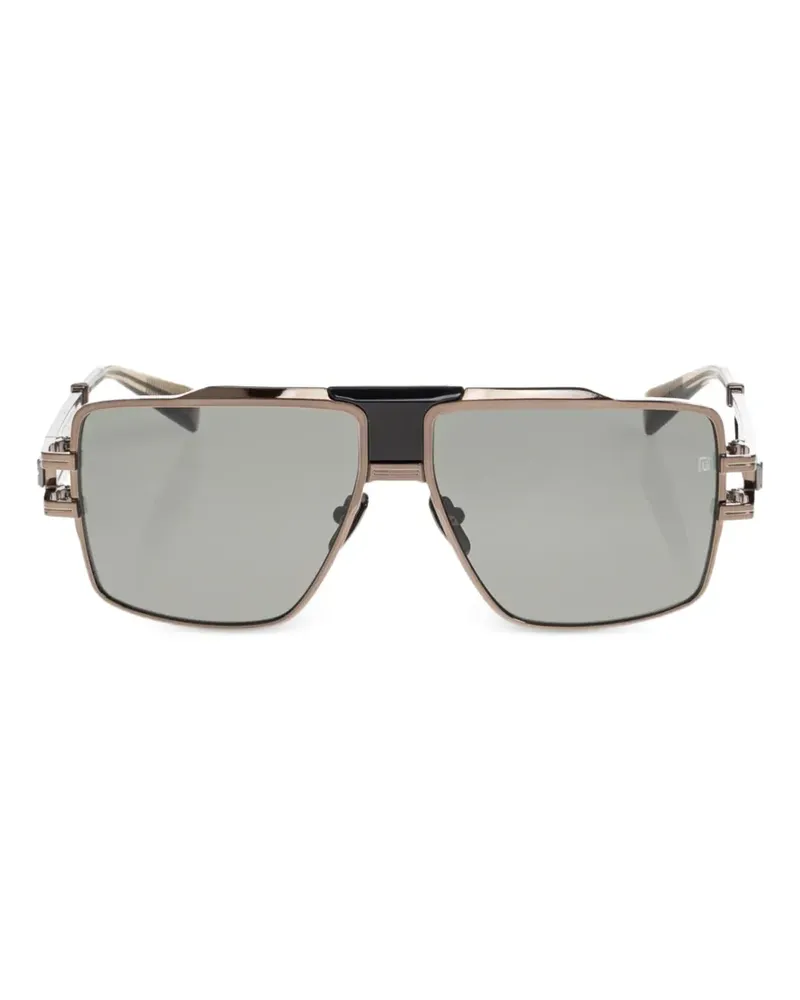 Balmain Sonnenbrille mit Logo - Silber Silber
