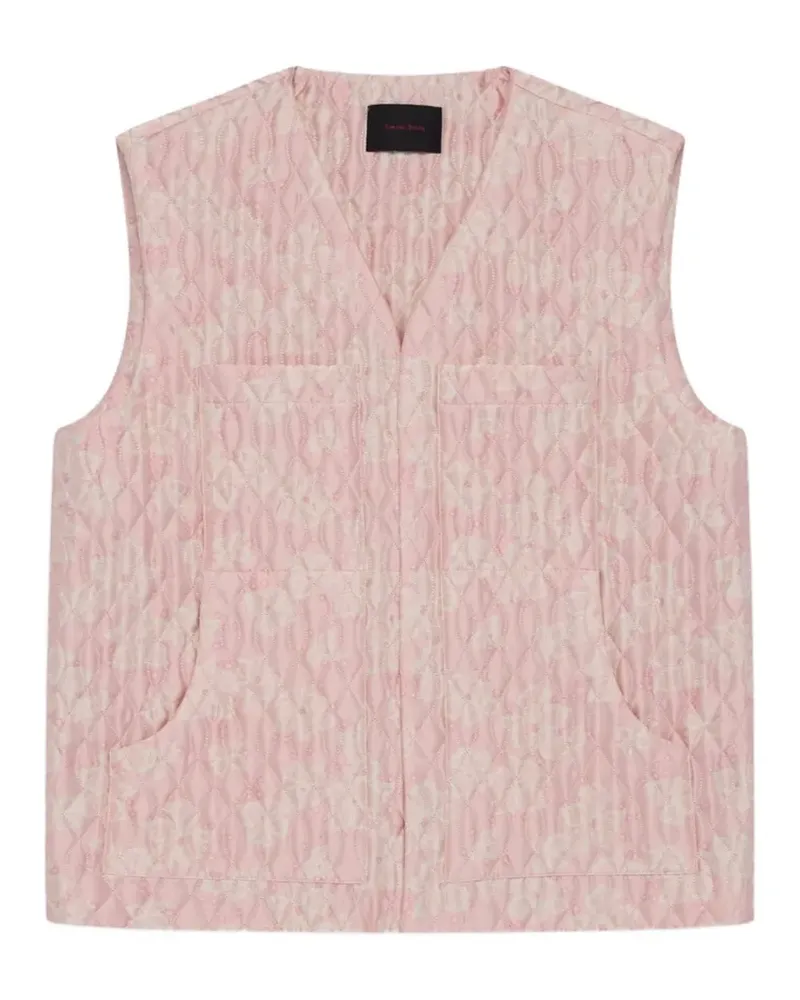 Simone Rocha floral-quilted vest - Rosa Rosa