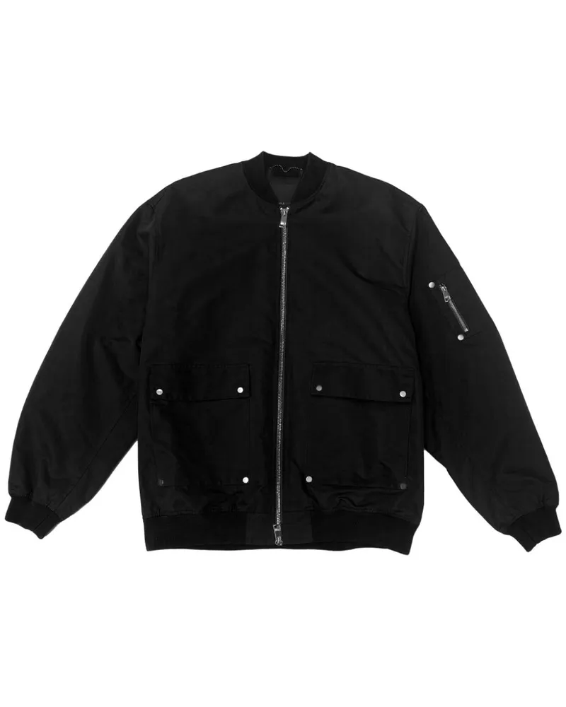 PURPLE BRAND Bomberjacke mit Logo-Print - Schwarz Schwarz