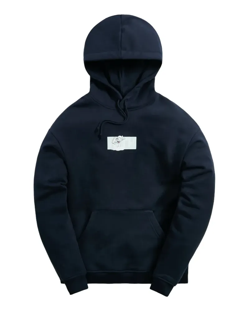 KITH logo-print drawstring hoodie - Blau Blau