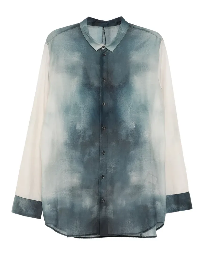 Masnada Hemd mit gebürstetem Effekt - Blau Blau