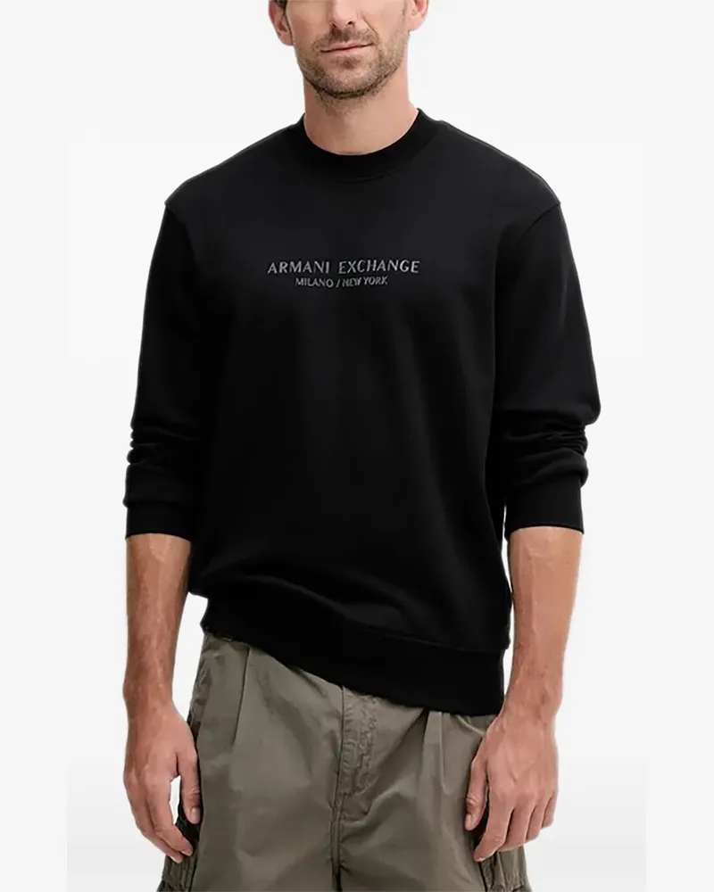 Armani Exchange Sweatshirt mit Logo - Schwarz Schwarz