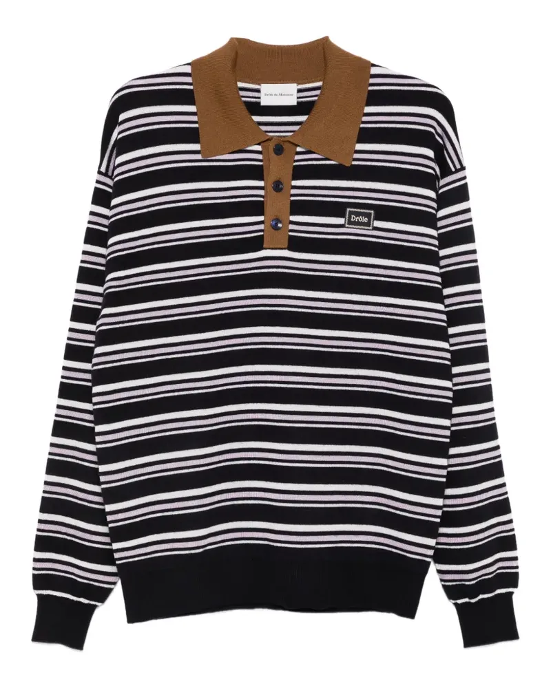 Drôle de Monsieur Gestreiftes Poloshirt - Blau Blau