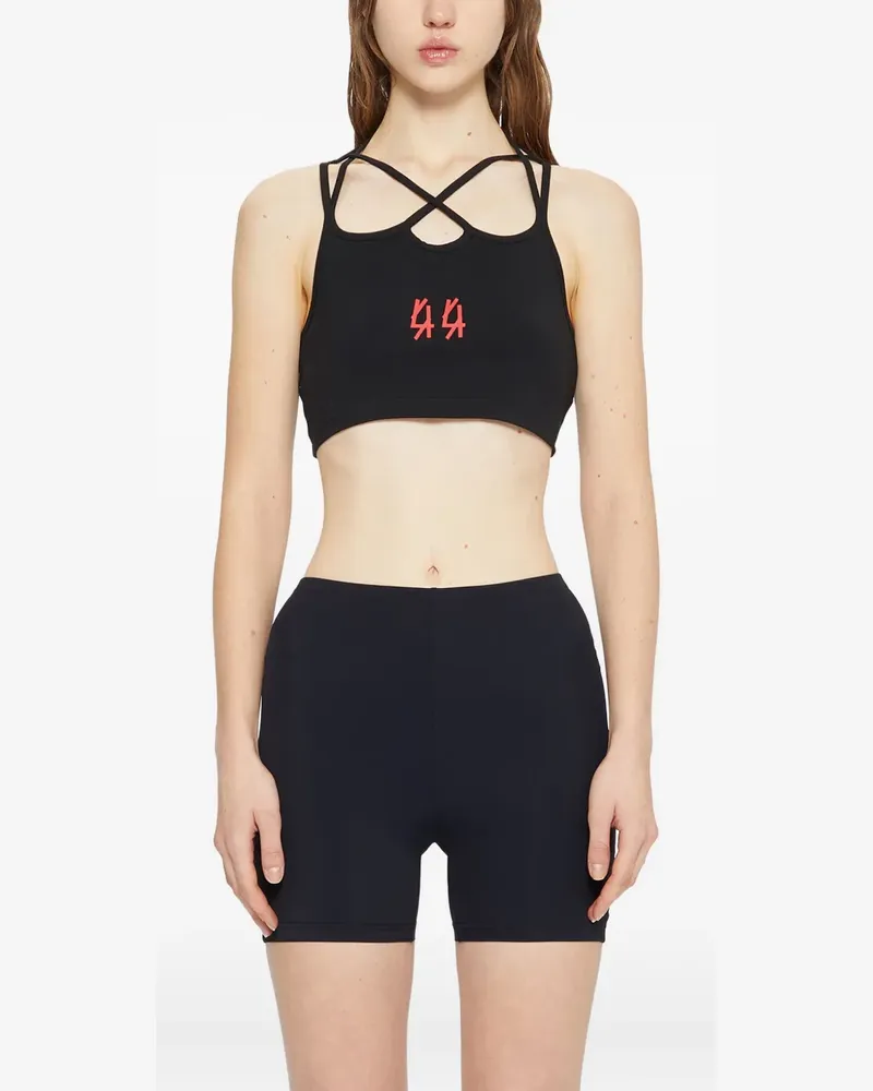 44 LABEL GROUP strappy jersey top - Schwarz Schwarz