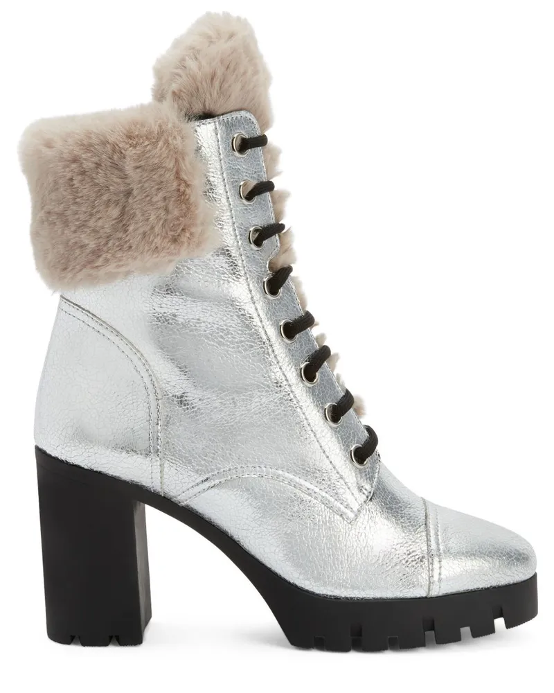 Giuseppe Zanotti Stiefel im Metallic-Look 90mm - Silber Silber