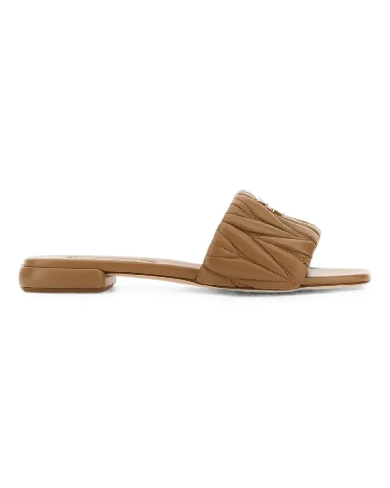 Miu Miu leather slippers - Nude Nude