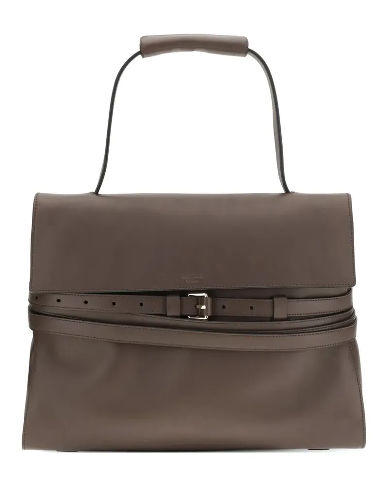 Moschino Handtasche mit Schnallen - Braun Braun