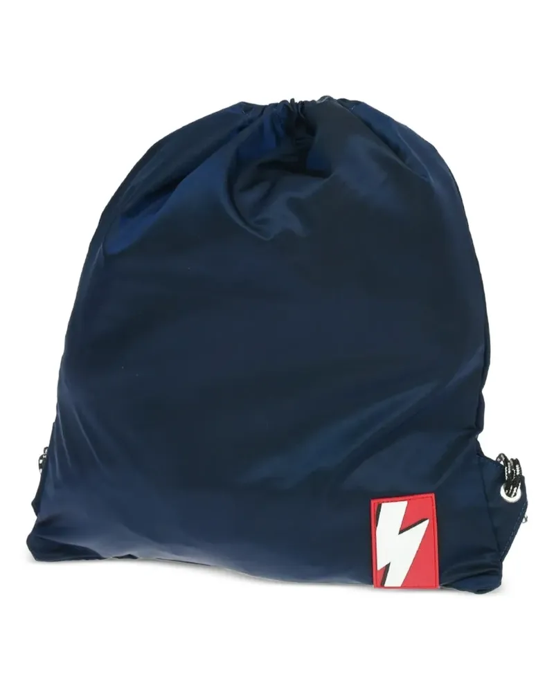 Neil Barrett Rucksack mit Blitz-Patch - Blau Blau