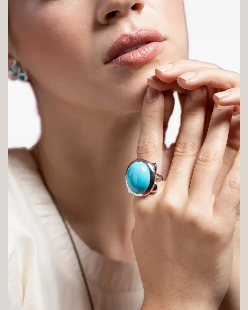 TAMARA COMOLLI Hippie Glam turquoise ring - Silber Silber