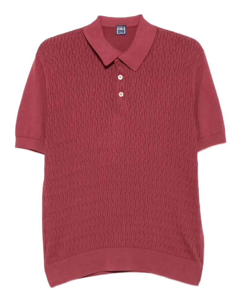 Fedeli textured-knit short-sleeve polo shirt - Rot Rot