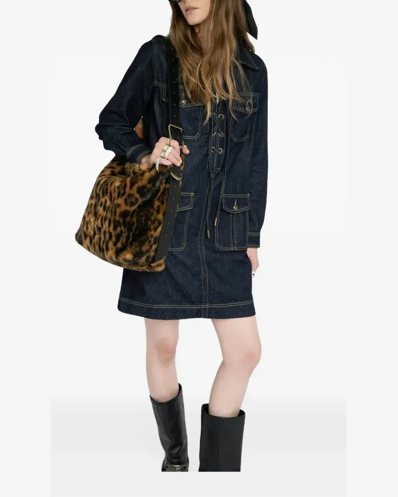 Zadig & Voltaire Remacha Minikleid mit Schnürung - Blau Blau