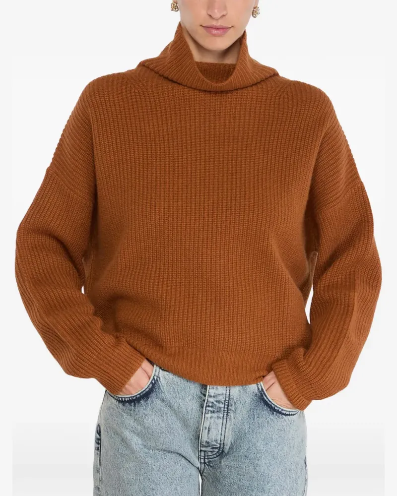 Isabel Marant Brooke ribbed-knit roll-neck sweater - Braun Braun