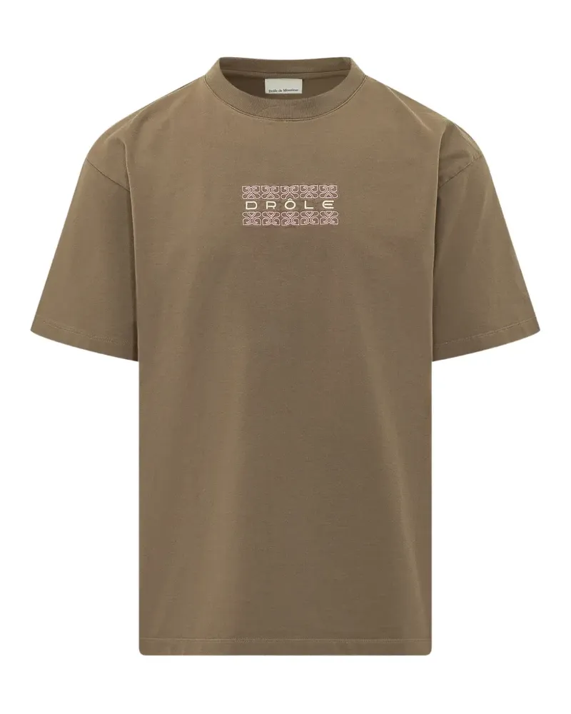 Drôle de Monsieur Funny Ornaments cotton T-shirt - Braun Braun