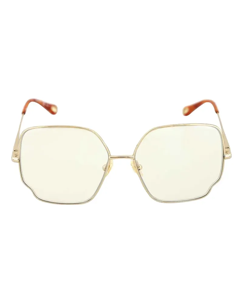 Chloé Sonnenbrille mit geometrischem Gestell - Gold Gold