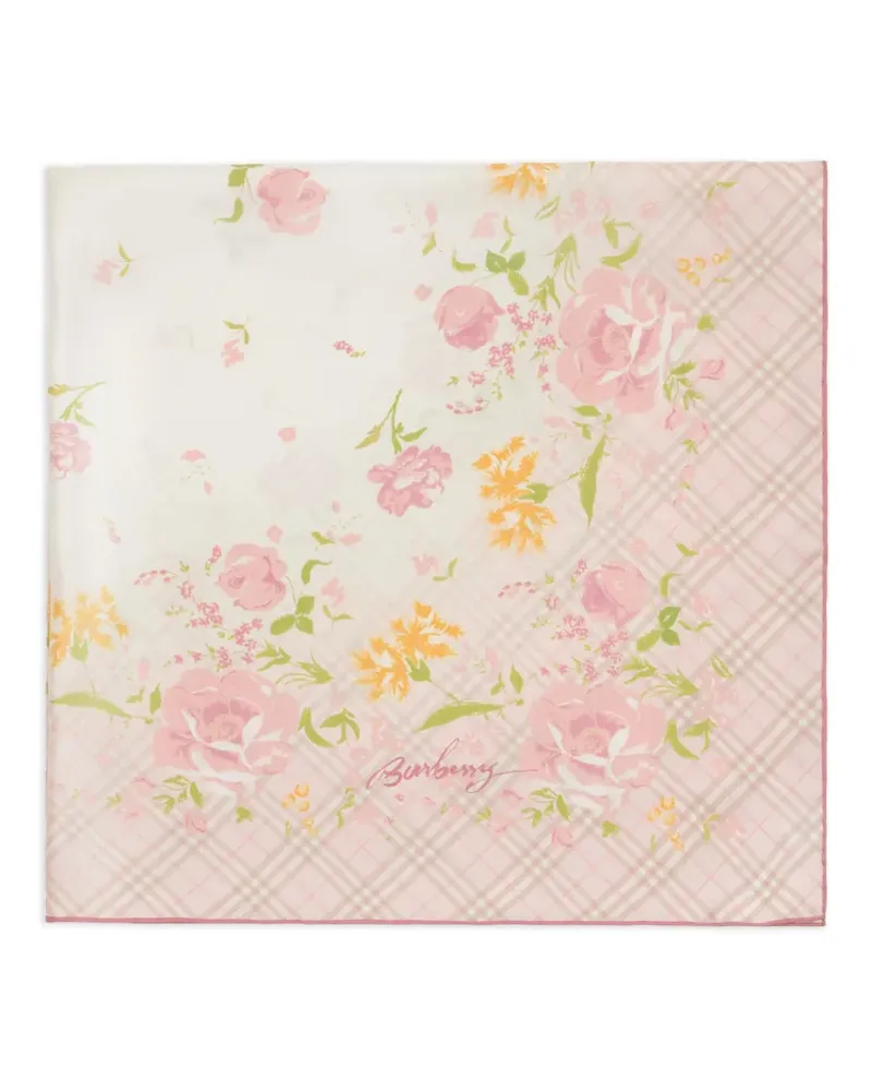 Burberry Garden Party silk scarf - Rosa Rosa