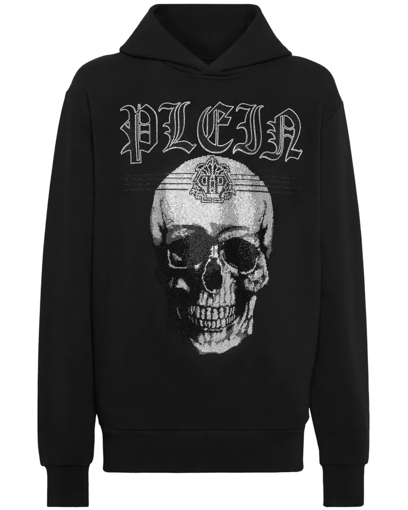 Philipp Plein Hoodie mit strassverziertem Totenkopf - Schwarz Schwarz
