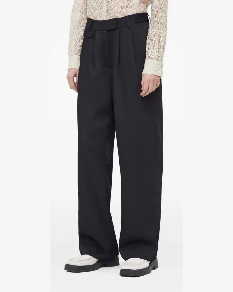 BRUUNS BAZAAR Weite Cedars BB Cella Hose mit Falten - Schwarz Schwarz