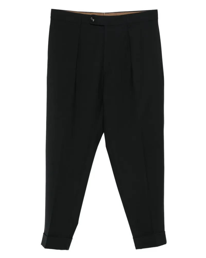 Berwich Chiaia pleated cuffed trousers - Schwarz Schwarz