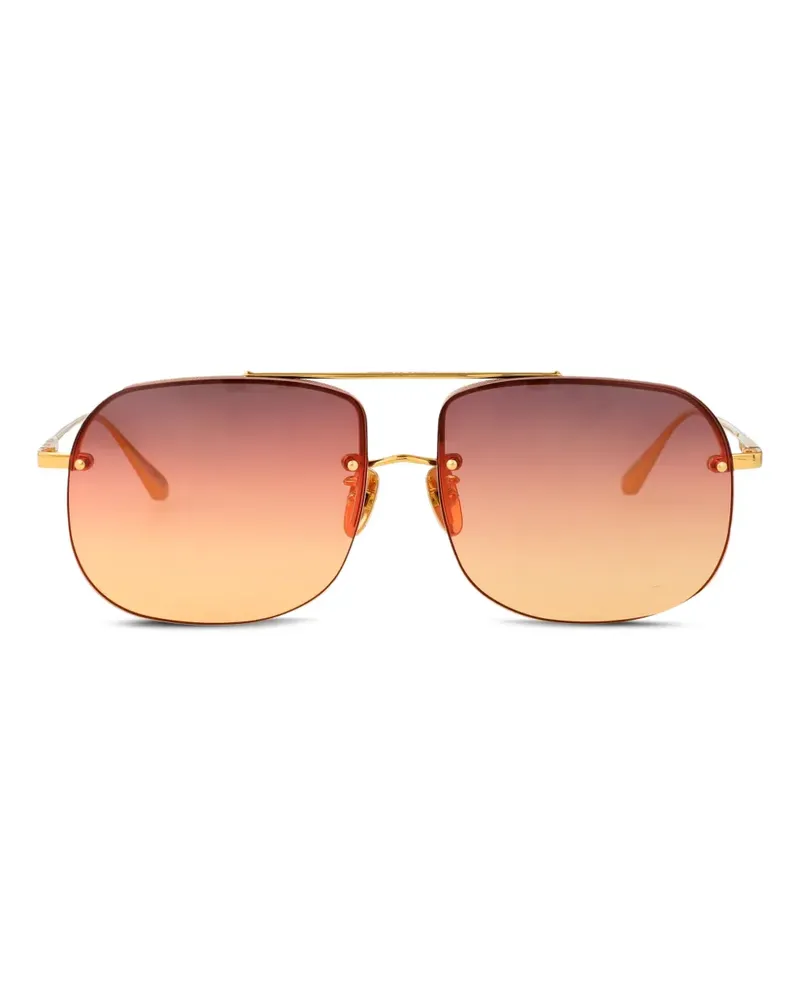 Linda Farrow Seren Sonnenbrille aus Titan - Gold Gold