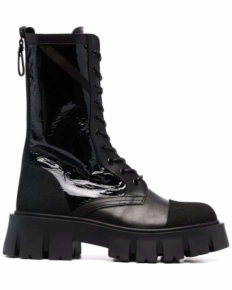 Premiata Stiefel mit Schnürung - Schwarz Schwarz