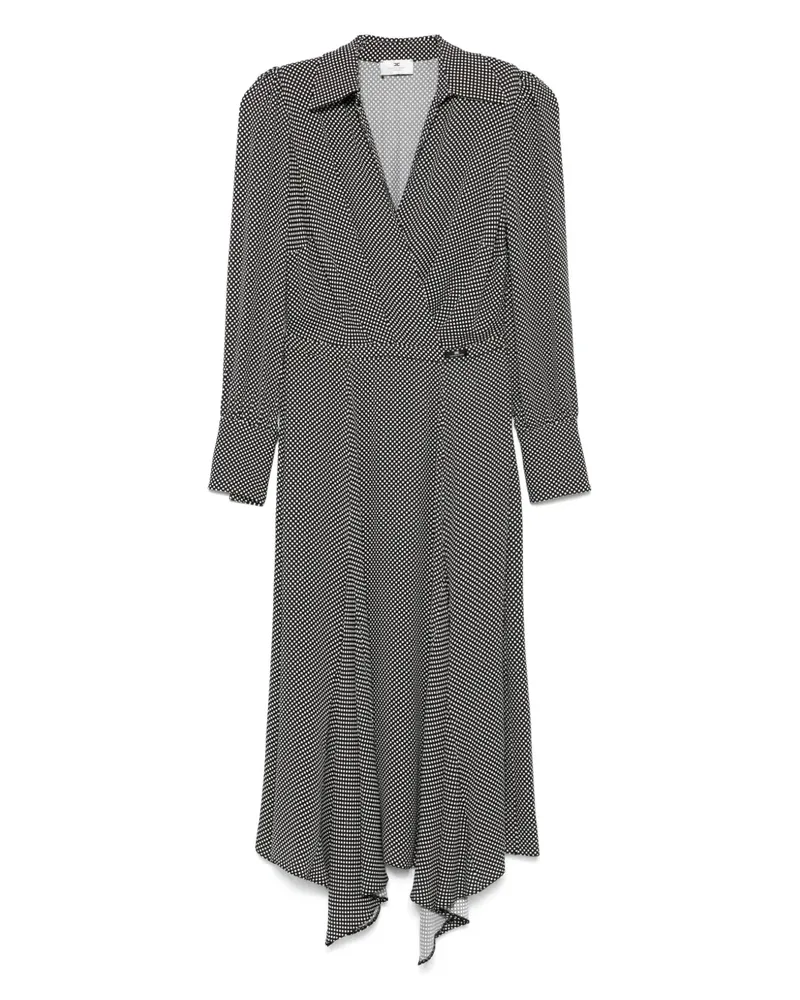 Elisabetta Franchi Midikleid mit Polka Dots - Schwarz Schwarz