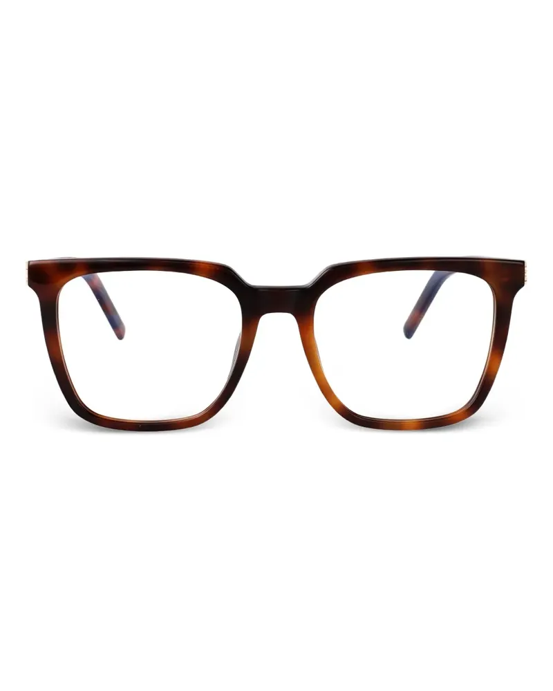 Saint Laurent Brille mit eckigem Gestell - Braun Braun