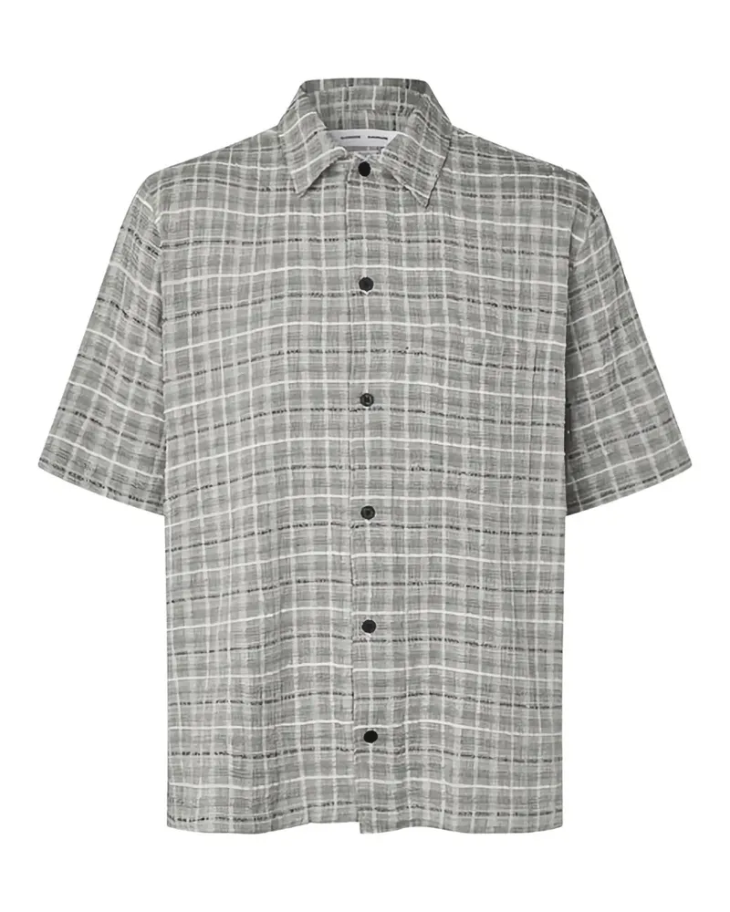 Samsøe & Samsøe check-pattern short-sleeve shirt - Grau Grau