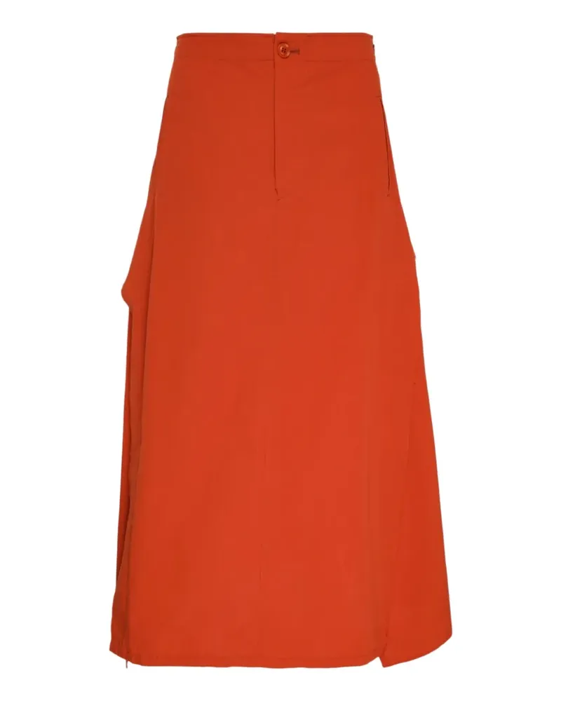 Yohji Yamamoto Ausgestellter Rock mit Einsätzen - Orange Orange