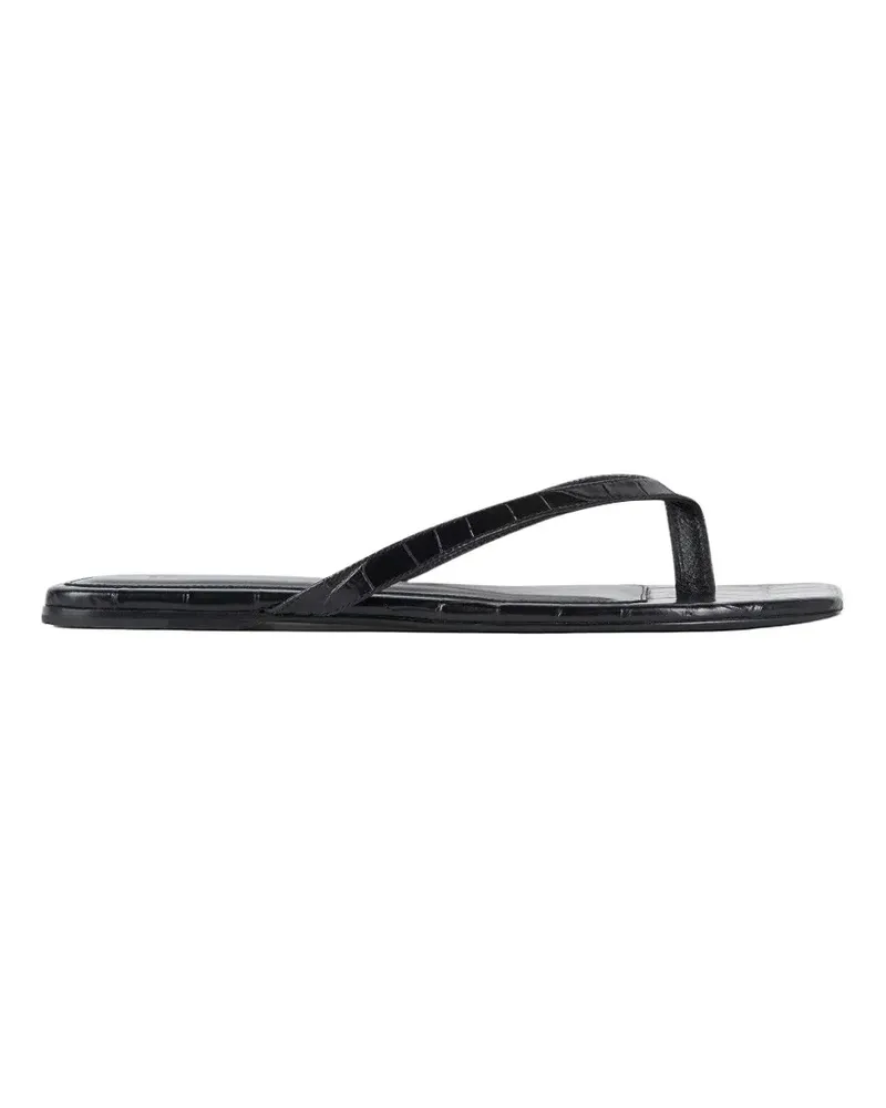 Totême croc-embossed leather flip flops - Schwarz Schwarz