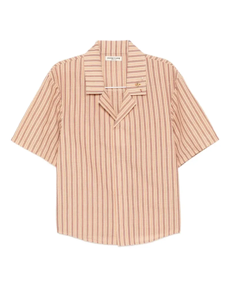young n sang striped short-sleeve shirt - Nude Nude