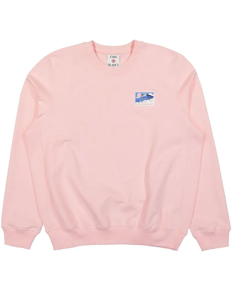 Casablanca Paris Sweatshirt mit Greek Temple-Applikation - Rosa Rosa