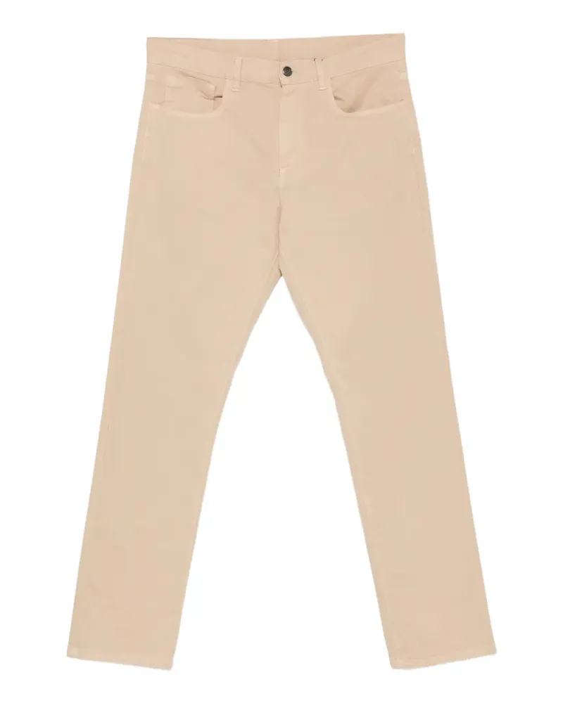 Canali logo-patch straight-leg jeans - Nude Nude