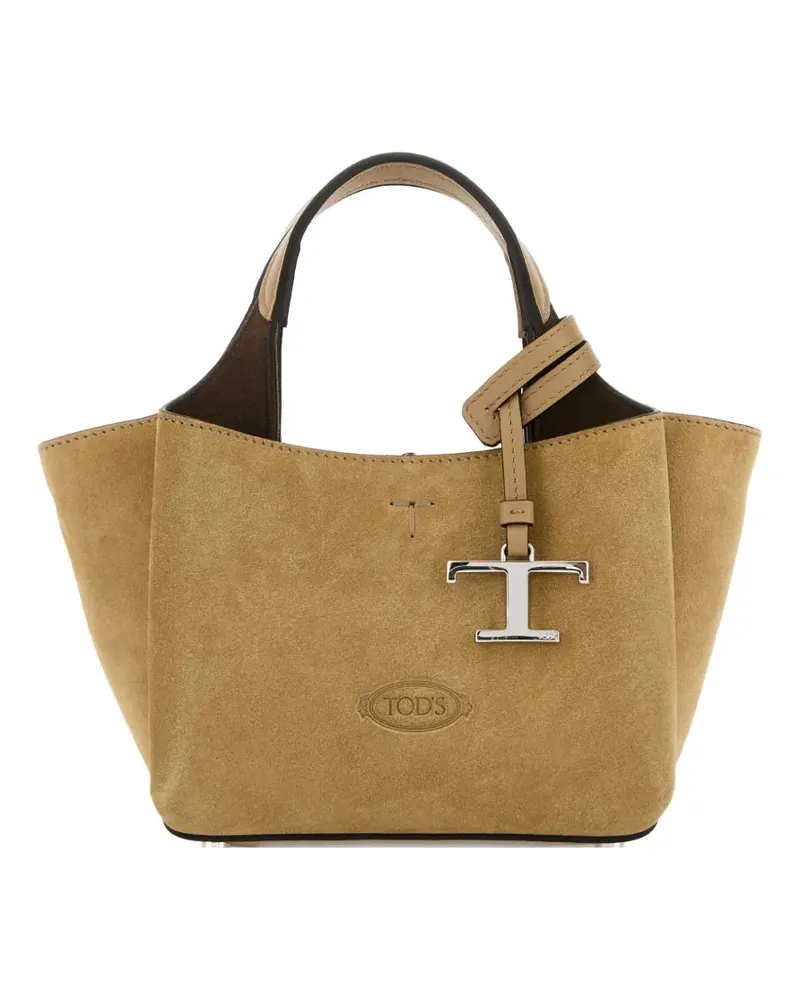 TOD'S medium leather appliqué tote bag - Nude Nude