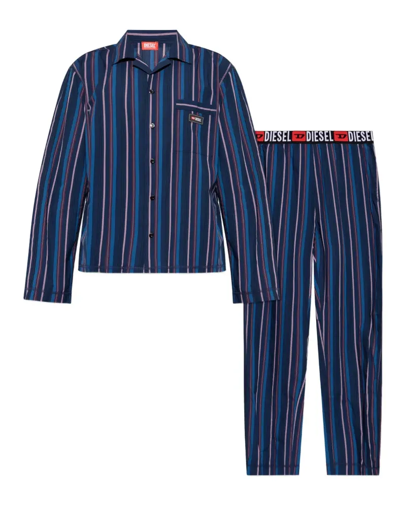 Diesel Gestreifter Pyjama - Blau Blau
