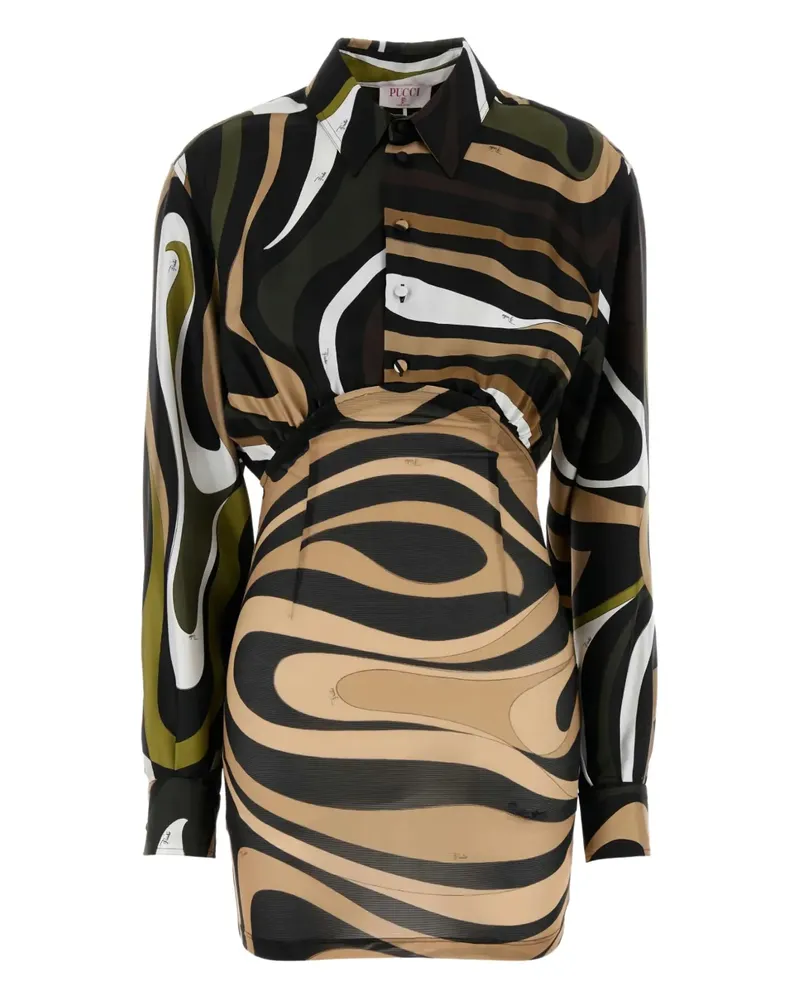 Emilio Pucci Hemdkleid mit Marmo-Print - Grün Grün