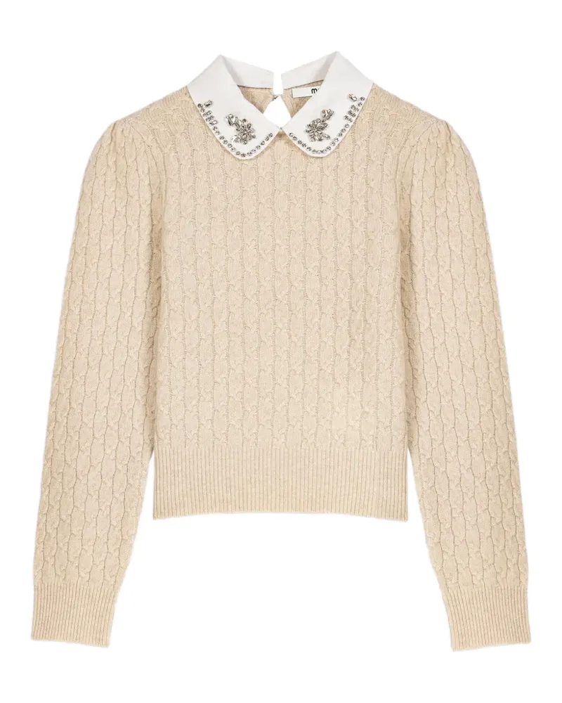 Maje Pullover mit abnehmbarem Popeline-Kragen - Nude Nude