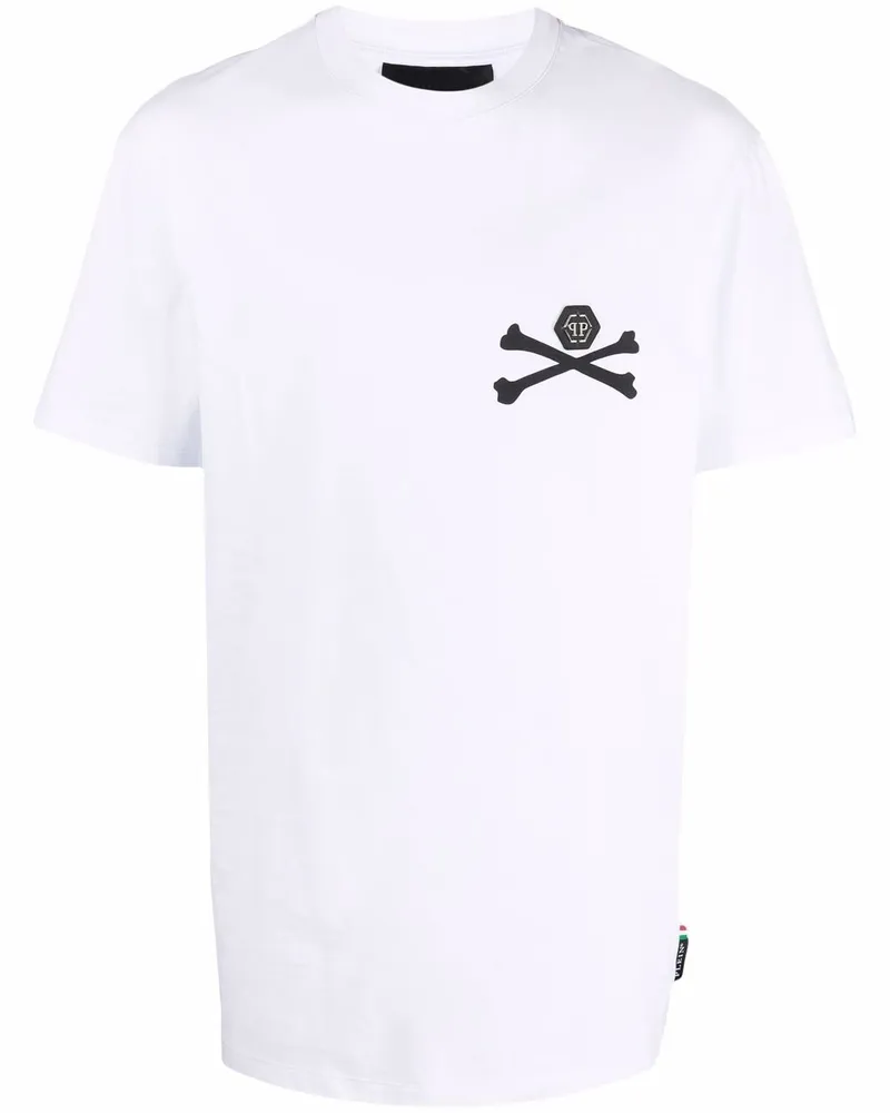 Philipp Plein T-Shirt mit Skelett-Print - Weiß Weiß