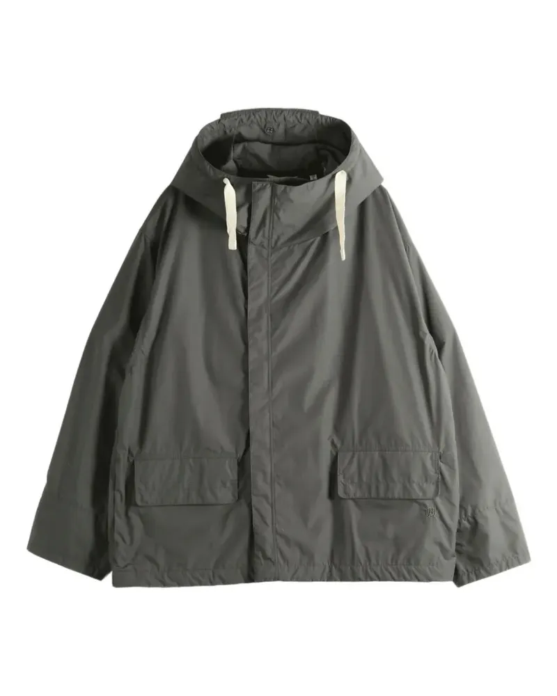 nanamica drawstring-hooded flap-pocket jacket - Grau Grau