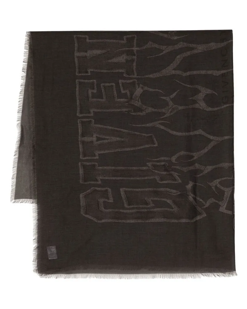 Givenchy Schal mit Logo-Print - Braun Braun
