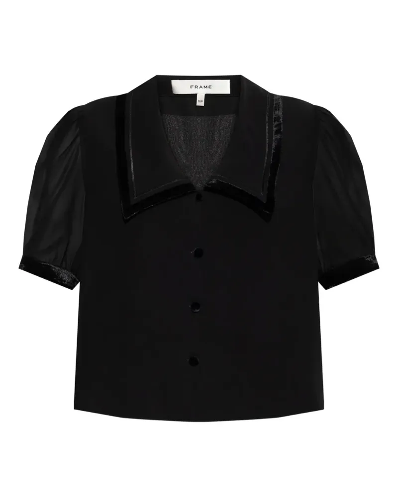Frame Denim velvet-trim blouse - Schwarz Schwarz